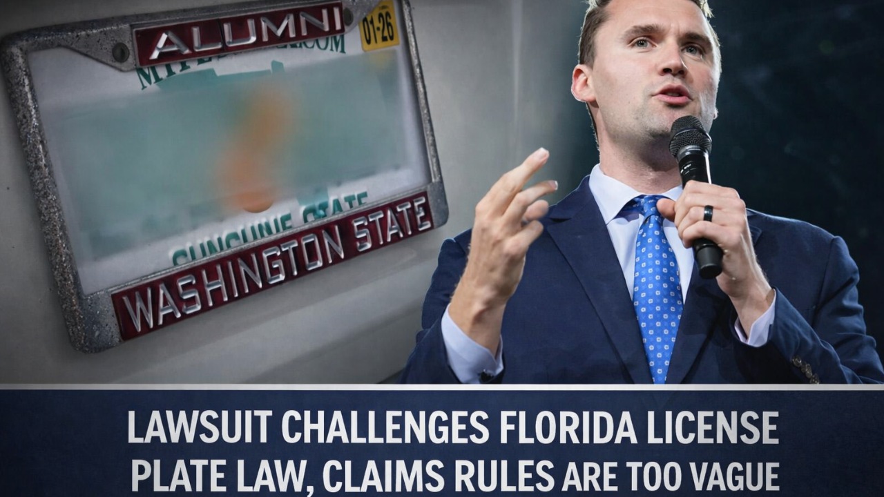 Lawsuit challenges Florida license plate frame law, claiming it’s too vague