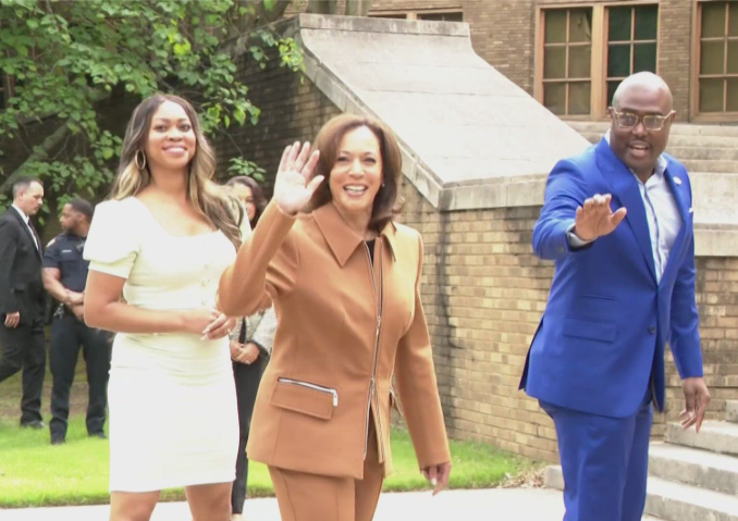 Former Vice President Kamala Harris makes stop at Little Rock Central High School